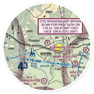 Robinson Airport (VG25) VFR Sectional Sticker (20 mile)