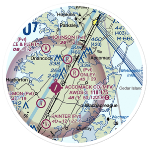 Onley Airport (VG20) VFR Sectional Sticker (20 mile)