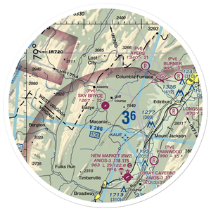 Sky Bryce Airport (VG18) VFR Sectional Sticker (30 mile)
