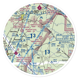 Simpsonville Airport (VG12) VFR Sectional Sticker (30 mile)