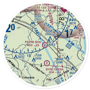 Payne Airport (VG05) VFR Sectional Sticker (20 mile)