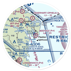 Reedville Airport (VA98) VFR Sectional Sticker (20 mile)