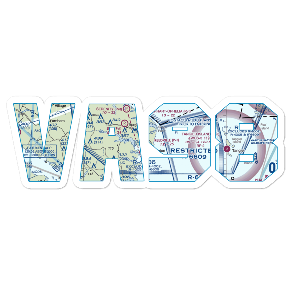 Reedville Airport (VA98) VFR Sectional Sticker 