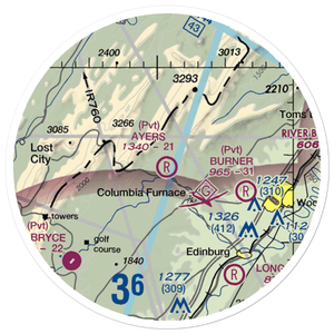 Ayers Airport (VA93) VFR Sectional Sticker (20 mile)