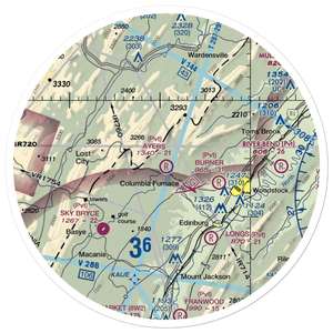 Ayers Airport (VA93) VFR Sectional Sticker (30 mile)