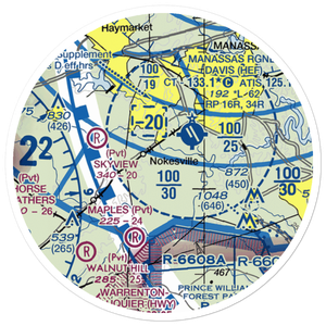Valley View Airport (VA87) VFR Sectional Sticker (20 mile)