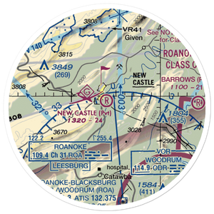 New Castle International Airport (VA85) VFR Sectional Sticker (20 mile)