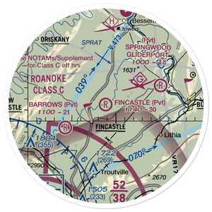 Fincastle Airport (VA83) VFR Sectional Sticker (20 mile)