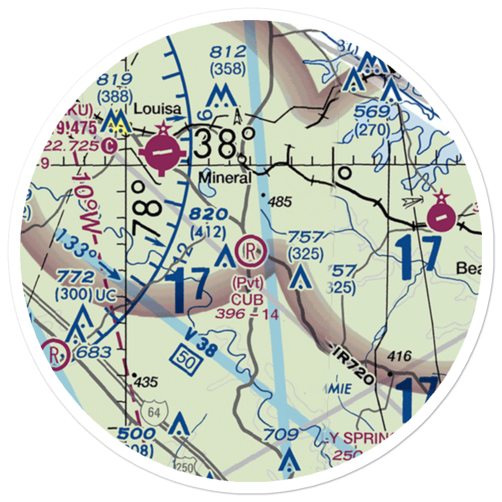 Cub Field (VA81) VFR Sectional Sticker (20 mile) 