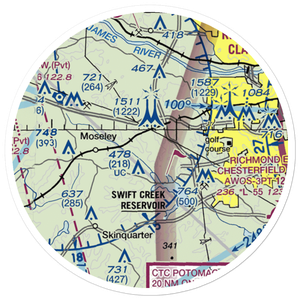 Woodle Airport (VA80) VFR Sectional Sticker (20 mile)