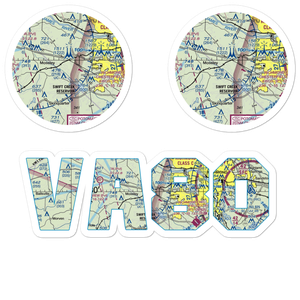 Woodle Airport (VA80) VFR Sectional Sticker Pack