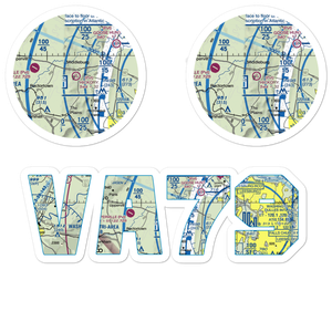 Hickory Tree Farm Airport (VA79) VFR Sectional Sticker Pack