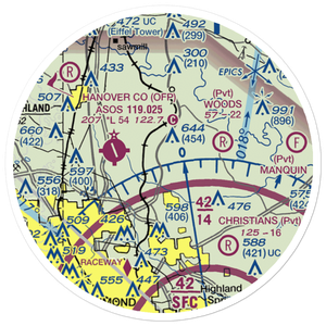 Hanover Air Park (VA77) VFR Sectional Sticker (20 mile)