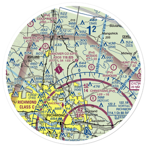 Hanover Air Park (VA77) VFR Sectional Sticker (30 mile)