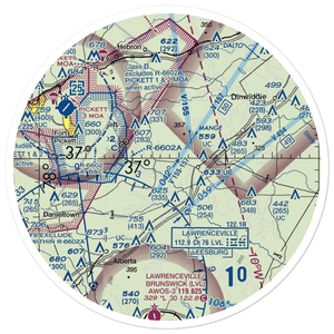 Baskerville Airport (VA76) VFR Sectional Sticker (30 mile)