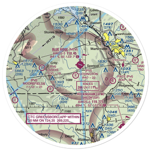 Covington Airport (VA72) VFR Sectional Sticker (30 mile)