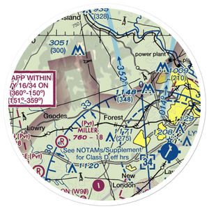 Ivy Hill Airport (VA65) VFR Sectional Sticker (20 mile)
