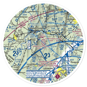 The Grass Patch Airport (VA62) VFR Sectional Sticker (30 mile)