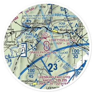 Lovettsville Airfield (VA61) VFR Sectional Sticker (20 mile)