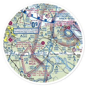 Powhatan Airport (VA57) VFR Sectional Sticker (30 mile)