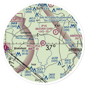 Wells Airport (VA56) VFR Sectional Sticker (20 mile)