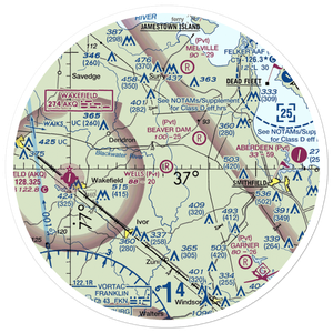 Wells Airport (VA56) VFR Sectional Sticker (30 mile)