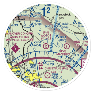 Woods Farm Airstrip (VA50) VFR Sectional Sticker (20 mile)