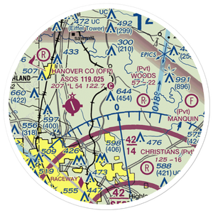 Robertson Airport (VA49) VFR Sectional Sticker (20 mile)