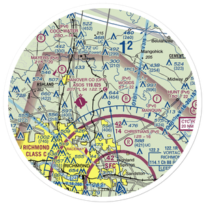 Robertson Airport (VA49) VFR Sectional Sticker (30 mile)