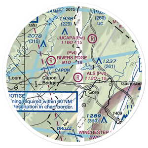Timber Ridge Airpark (VA46) VFR Sectional Sticker (20 mile)