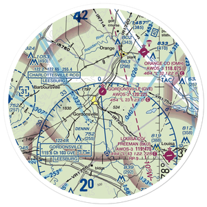Lous Airport (VA45) VFR Sectional Sticker (30 mile)