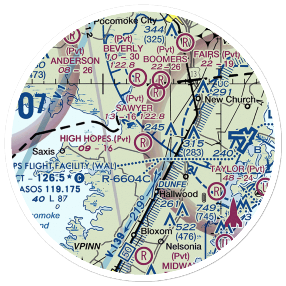 High Hopes Airport (VA41) VFR Sectional Sticker (20 mile) 