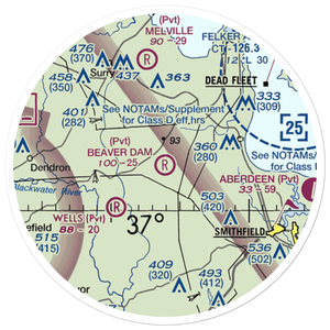 Beaver Dam Airpark (VA33) VFR Sectional Sticker (20 mile)