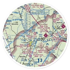 Berryvale Airport (VA30) VFR Sectional Sticker (30 mile)
