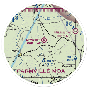 Layne Farm Airstrip (VA28) VFR Sectional Sticker (20 mile)