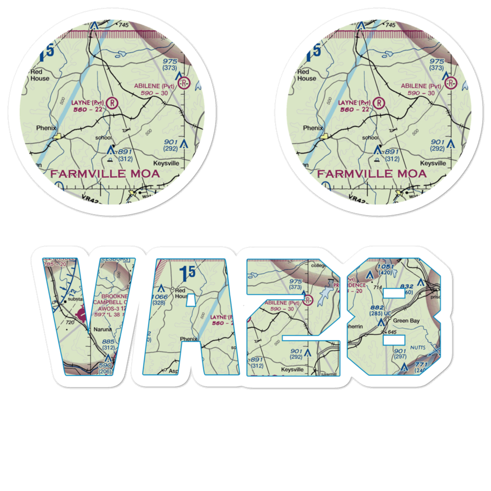 Layne Farm Airstrip (VA28) VFR Sectional Sticker Pack 