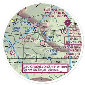 Moorefield's Airstrip (VA27) VFR Sectional Sticker (20 mile)