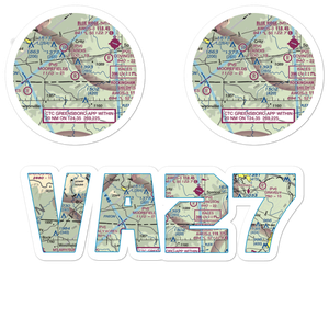 Moorefield's Airstrip (VA27) VFR Sectional Sticker Pack