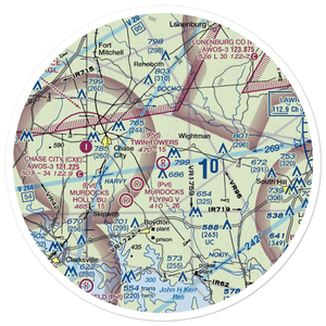 Twin Towers Airport (VA25) VFR Sectional Sticker (30 mile)