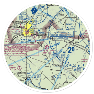 Snow Hill Airport (VA19) VFR Sectional Sticker (30 mile)