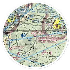 Bundoran Airport (VA18) VFR Sectional Sticker (30 mile)