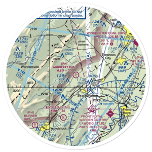Mulberry Run Airport (VA17) VFR Sectional Sticker (30 mile)