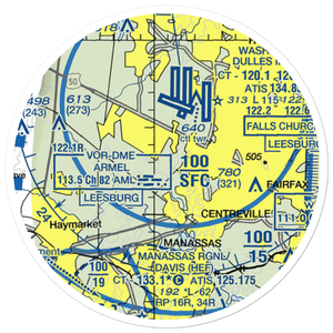 Centreville Airport (VA16) VFR Sectional Sticker (20 mile)