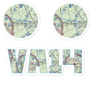 Southampton Correctional Center Airport (VA14) VFR Sectional Sticker Pack