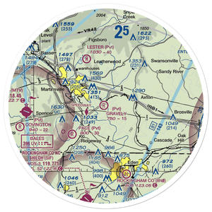 Gravely Airport (VA12) VFR Sectional Sticker (30 mile)