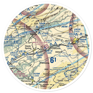 White Oak Stand Airport (VA11) VFR Sectional Sticker (30 mile)
