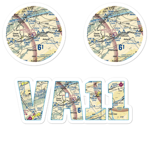 White Oak Stand Airport (VA11) VFR Sectional Sticker Pack