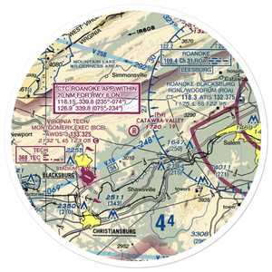 Catawba Valley Airport (VA10) VFR Sectional Sticker (30 mile)