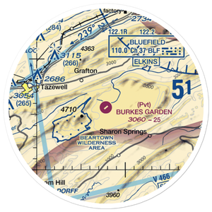 Burkes Garden Airport (VA07) VFR Sectional Sticker (20 mile)