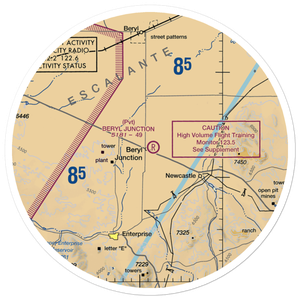 Beryl Junction Airport (UT82) VFR Sectional Sticker (30 mile)